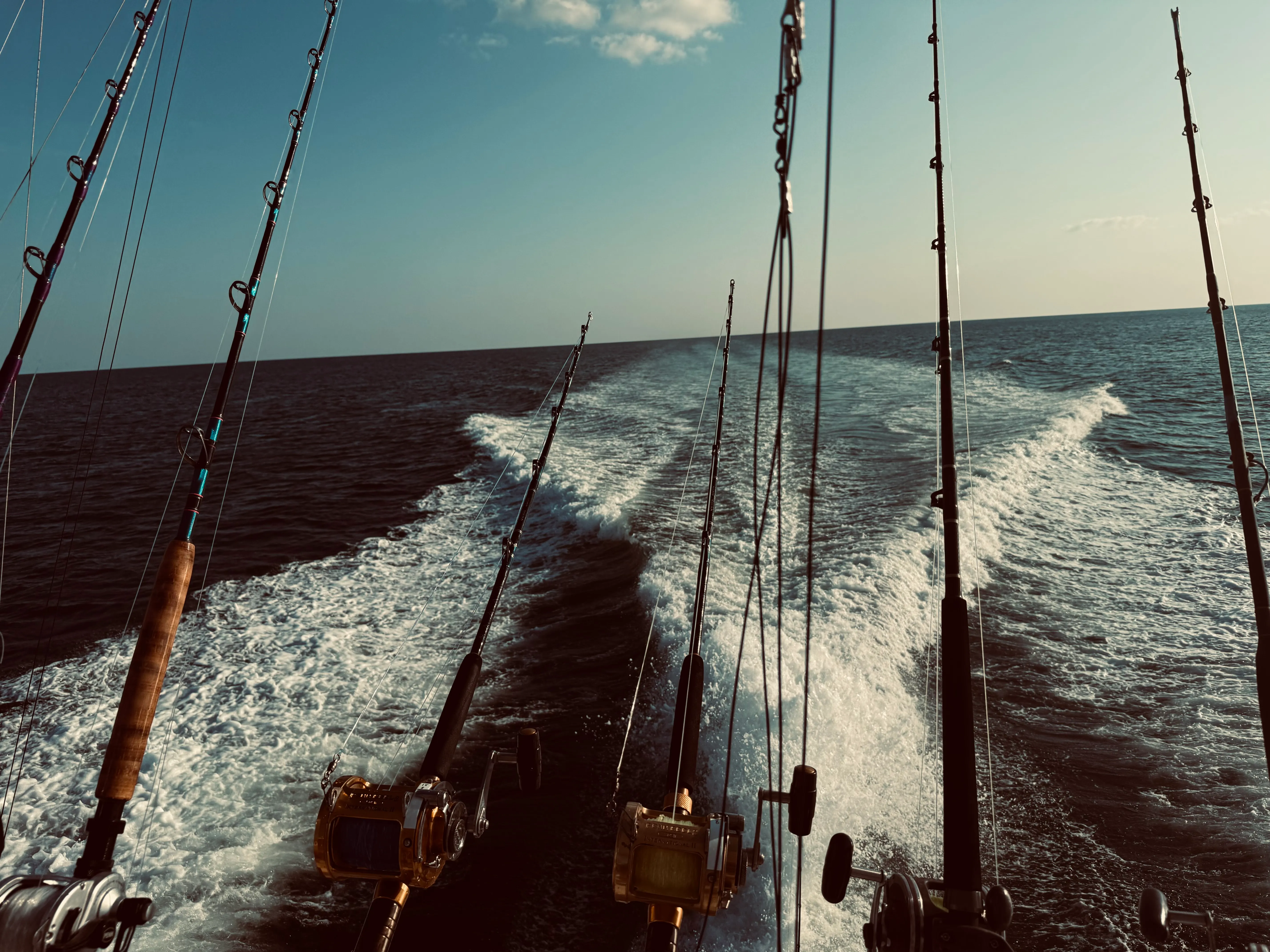 Fishing rods ready for action aboard Deep South Charters in Orange Beach Alabama